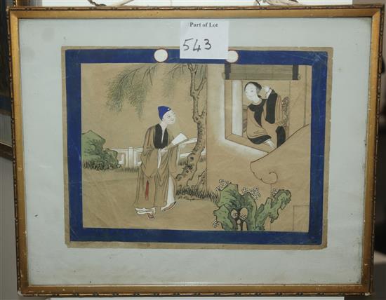 A pair of Chinese School paintings on paper, late 19th / early 20th century, 18 x 23cm